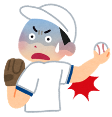 ひじを痛めた野球少年の画像